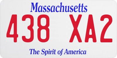 MA license plate 438XA2