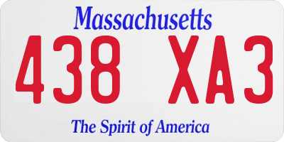 MA license plate 438XA3