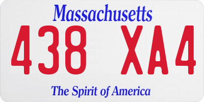 MA license plate 438XA4