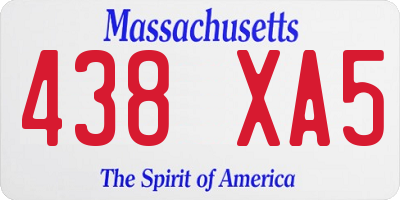 MA license plate 438XA5