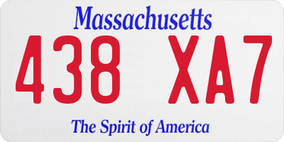 MA license plate 438XA7