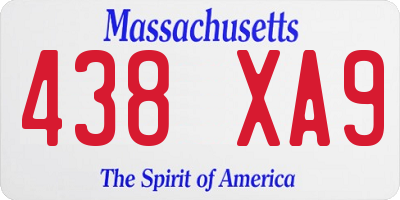 MA license plate 438XA9