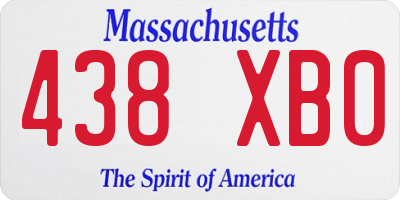 MA license plate 438XB0