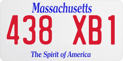 MA license plate 438XB1