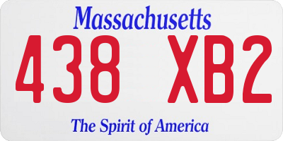 MA license plate 438XB2