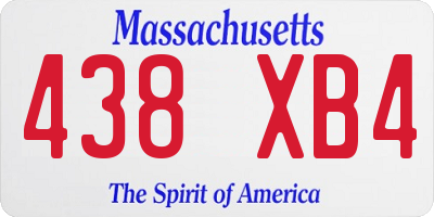 MA license plate 438XB4