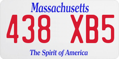 MA license plate 438XB5
