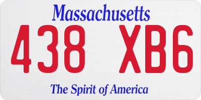 MA license plate 438XB6