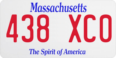 MA license plate 438XC0