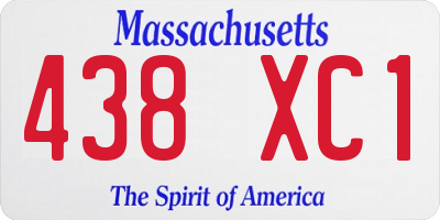 MA license plate 438XC1