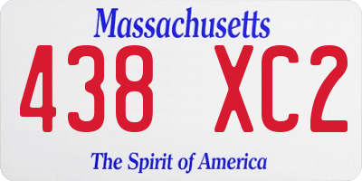 MA license plate 438XC2