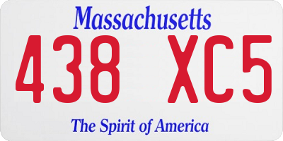 MA license plate 438XC5