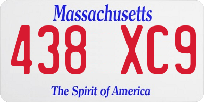 MA license plate 438XC9