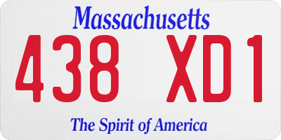 MA license plate 438XD1