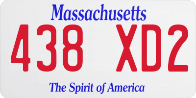 MA license plate 438XD2