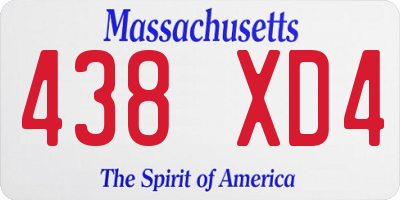 MA license plate 438XD4