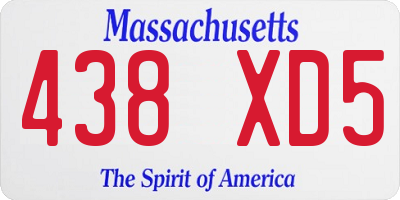 MA license plate 438XD5