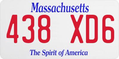 MA license plate 438XD6