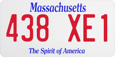 MA license plate 438XE1