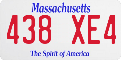 MA license plate 438XE4