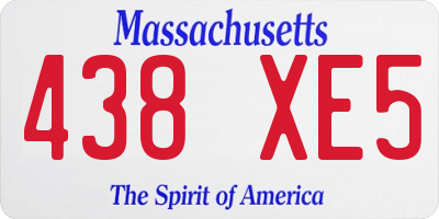 MA license plate 438XE5