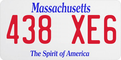 MA license plate 438XE6
