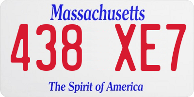 MA license plate 438XE7