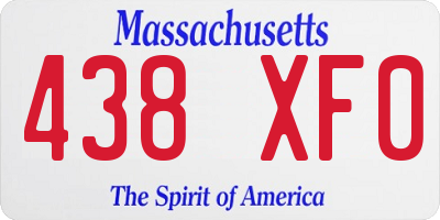 MA license plate 438XF0