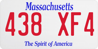 MA license plate 438XF4