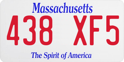 MA license plate 438XF5