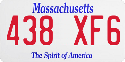 MA license plate 438XF6