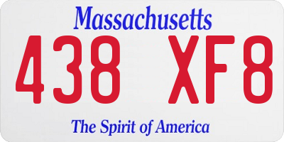 MA license plate 438XF8
