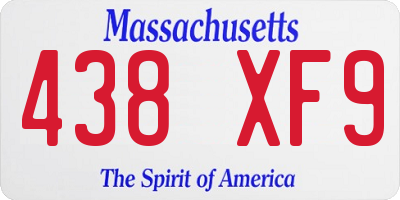 MA license plate 438XF9