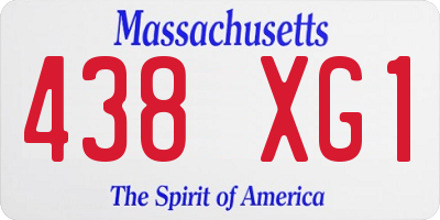 MA license plate 438XG1