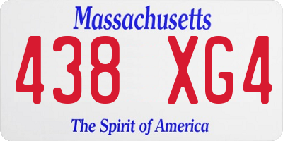 MA license plate 438XG4