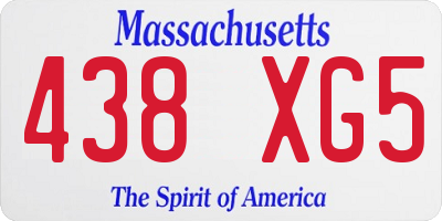MA license plate 438XG5