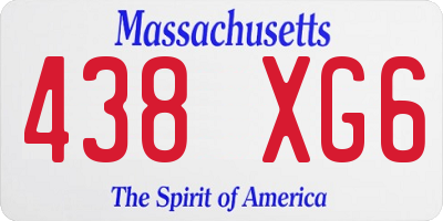 MA license plate 438XG6
