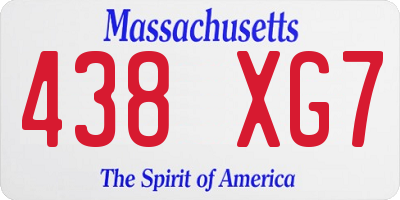 MA license plate 438XG7