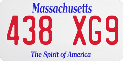 MA license plate 438XG9