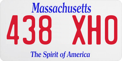 MA license plate 438XH0