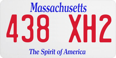 MA license plate 438XH2