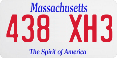 MA license plate 438XH3