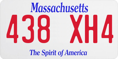 MA license plate 438XH4