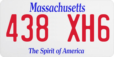 MA license plate 438XH6