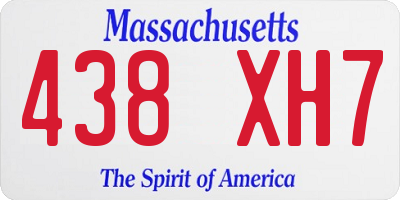 MA license plate 438XH7