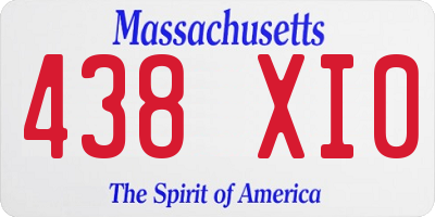 MA license plate 438XI0