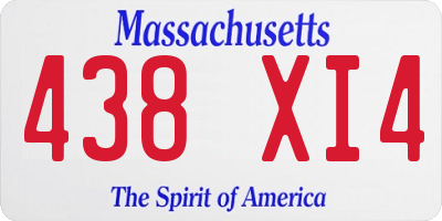 MA license plate 438XI4