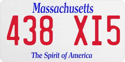 MA license plate 438XI5