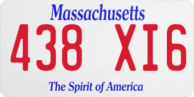 MA license plate 438XI6