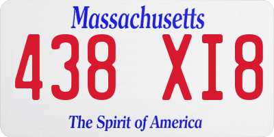 MA license plate 438XI8